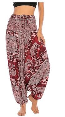 Elephant Harem pants fits small to a large/xl smocked waist pull on jogger ankle